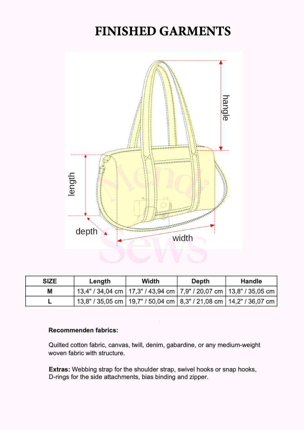 Duffle Bag - Digital Sewing Pattern